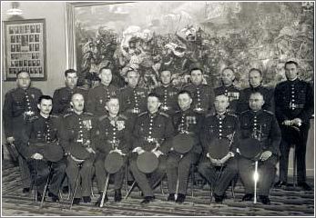 Hitler flanked by Himmler and Heydrich in Prague